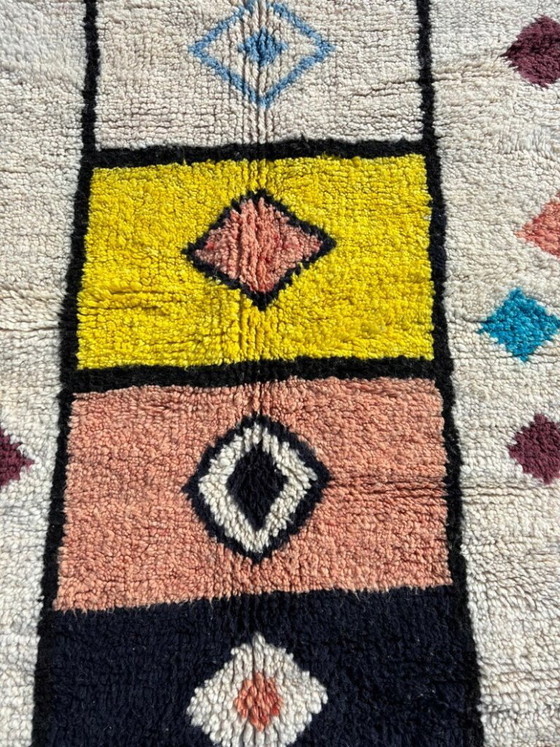Image 1 of Prachtig Marokkaans Berberkleed in kleurrijke tinten - Echt handgeweven wollen kleed 3x2 meter
