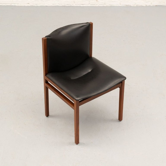 Chaise de salle à manger Tito Agnoli La Linea années 60 – Chaises de salle à manger, Wood, Leather (photo 4 of 12)