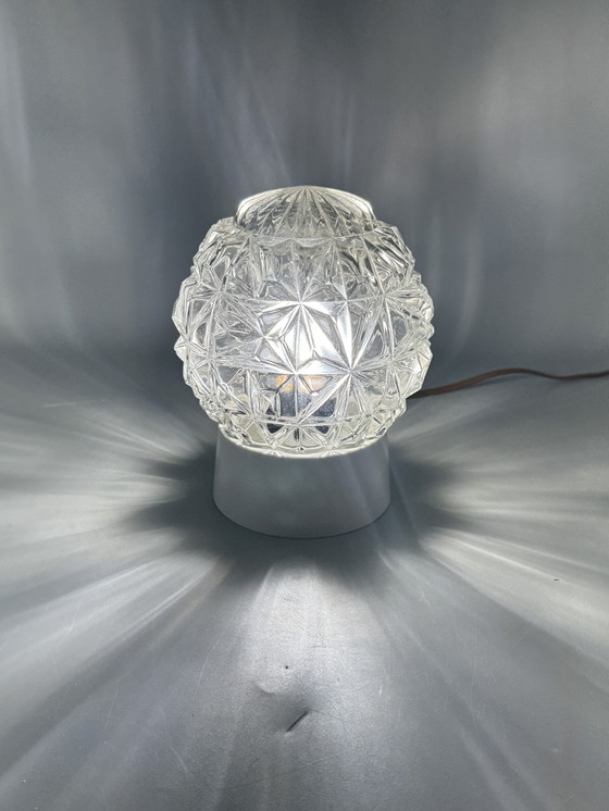 Image 1 of Clear glass lamp with beautiful pattern