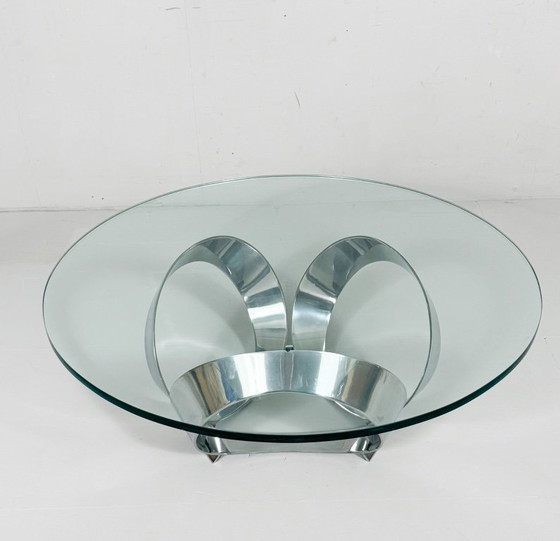 Image 1 of Space Age Table basse/table basse de Knut Hesterberg pour Ronald Schmitt, Diamond Aluminium, années 1970, Allemagne