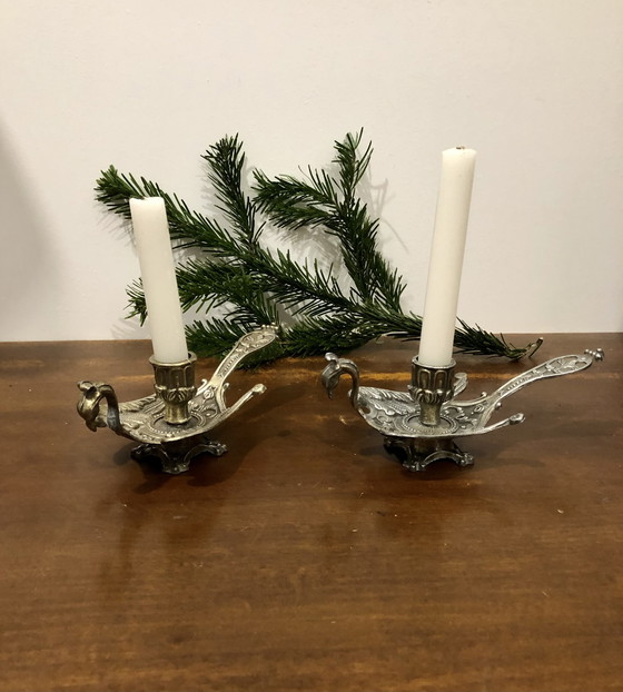 Image 1 of Kerzenhalter Pfau aus Messing