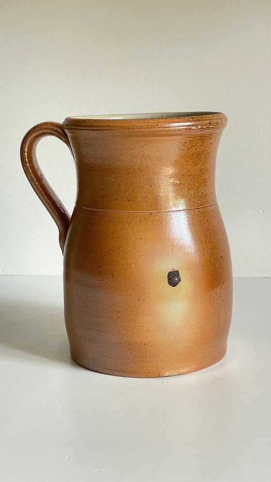 Image 1 of Vintage beige aardewerken kan