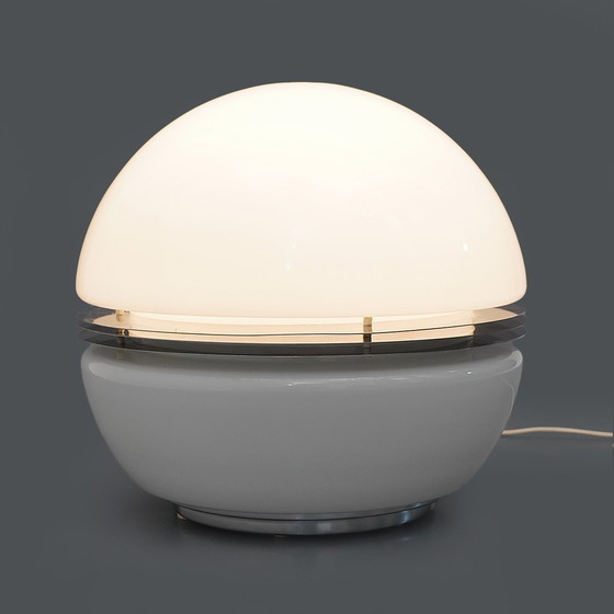 Image 1 of White glass table lamp by Enrico Tronconi for Tronconi, 1970s