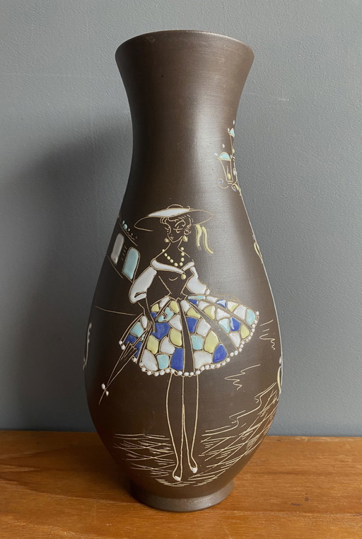 Höhr-grenzhause vase by Marzi & Remy decor Venice model 1019/35 1950s