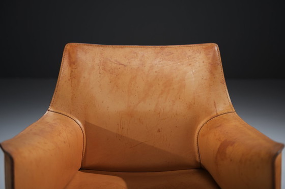 Image 1 of Stunning natural leather Cab 413 dining chair by Mario Bellini for CASSINA Italy