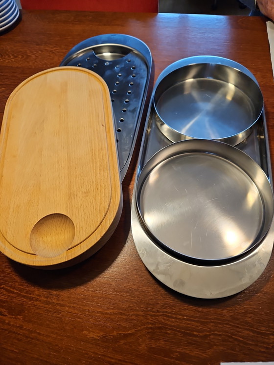 Image 1 of Vintage stelton cylinda line multi serving fad Arne Jacobsen