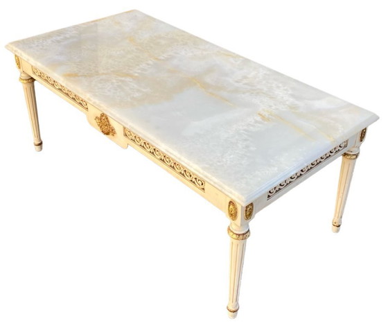 Image 1 of Louis XVI coffee table with white marble top