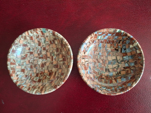 Set of 2 Gerbino mixed clay bowls from Vallauris – decoratieve objecten, Ceramic