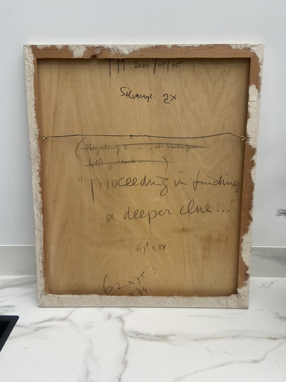 Image 1 of Hans Innemee, Proceeding in finding de deeper Clue. Geschilderd op paneel (hout). 