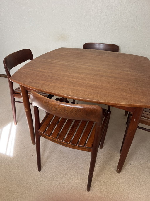 Eettafelset met 4 stoelen
