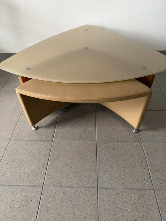 Image 1 of Leolux Joey coffee table + leather side table