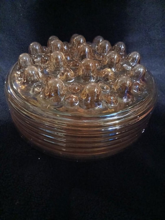 Image 1 of Leuchtend orange-goldene Decken-/Wandleuchte aus den 1980er Jahren