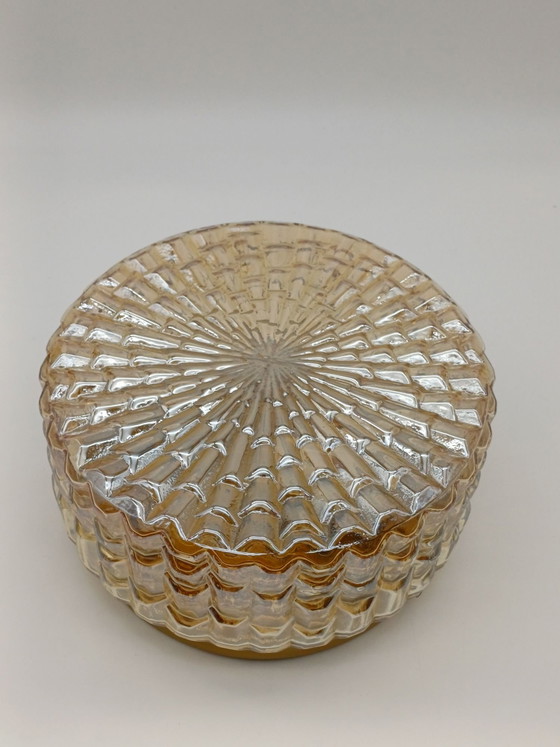Plafonnier vintage, Céramique, Verre, Marron (photo 2 sur 10)