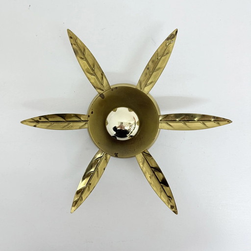 Mid-Century wandlamp messing bloem, jaren 50