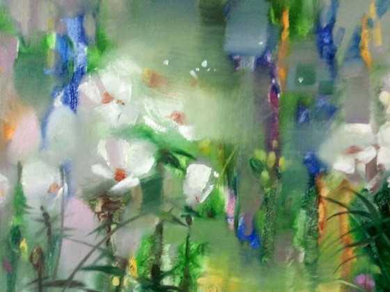 Original Oil Painting Abstract Expressionism Flowers Nature Breeze – Paintings & Drawings, Canvas (photo 7 of 9)