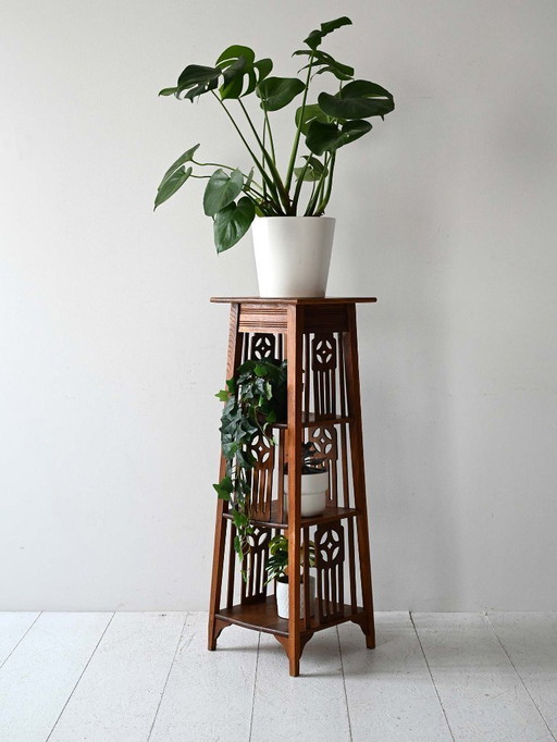 Early 1900s Scandinavian Oak Plant Stand