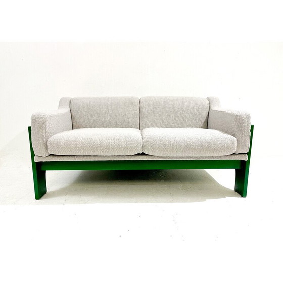 Image 1 of Vintage 2 seater sofa in green lacquered wood by Saporiti, Italy 1960s