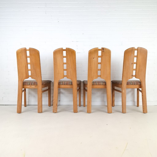 4 sillas vintage Lübke brutalistas de los años 70