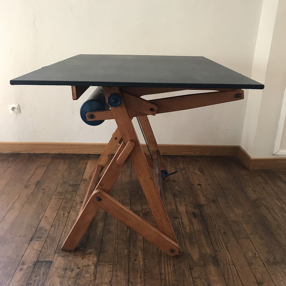 Image 1 of Wooden Architect Table 1950