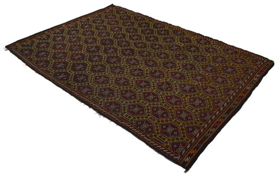 Large Vintage Anatolian Yoruk Kilim 284 × 202 Cm – Handwoven Wool Rug – Rugs & carpets (photo 6 of 10)