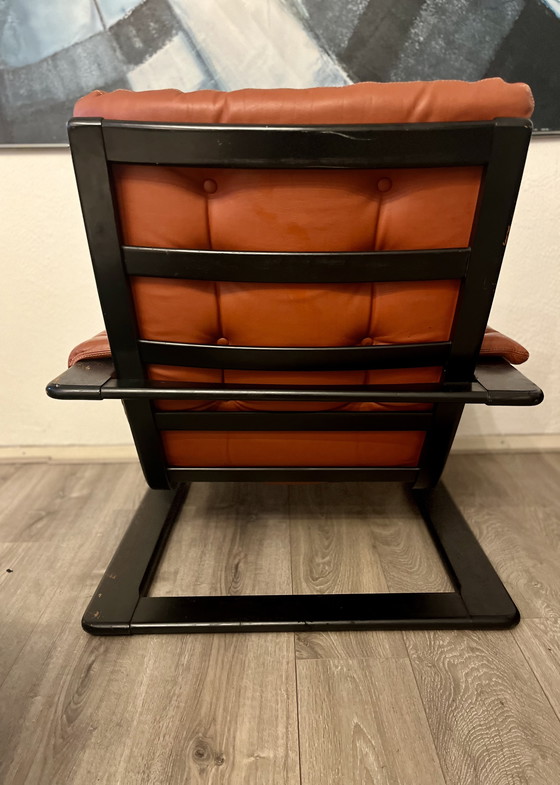 Image 1 of Coja lounge stoel - cognac - 60’s design - echt leer- design by Sven Ellekaer