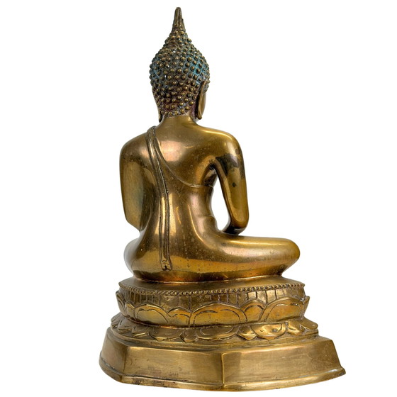 Antieke Thaise Shakyamuni Boeddha met ingelegde ogen - 19e eeuw - 40.5 cm – Beeldhouwkunst (photo 8 of 11)