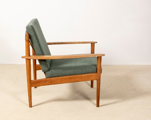 Fauteuil Grete Jalk Modèle PJ56 en Chêne, Danemark années 1950 – Textile, Wood (photo 2 of 13)