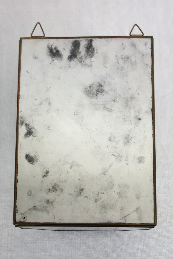 Vintage Wall Display Cabinet Glass, Brass and Mirror (photo 10 of 11)