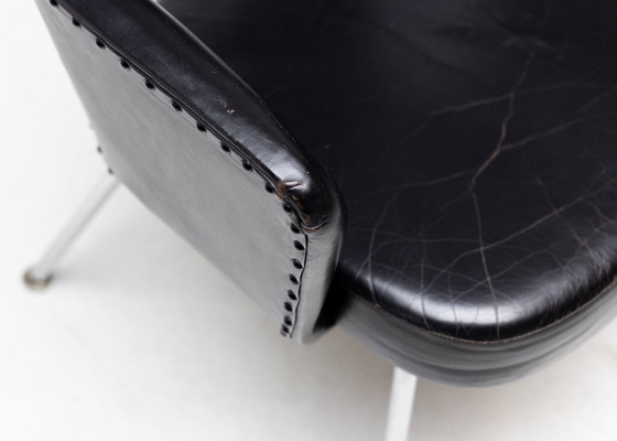 Image 1 of 4 SAARINEN EXECUTIVE-SESSEL FÜR KNOLL IN ORIGINAL SCHWARZEM LEDER