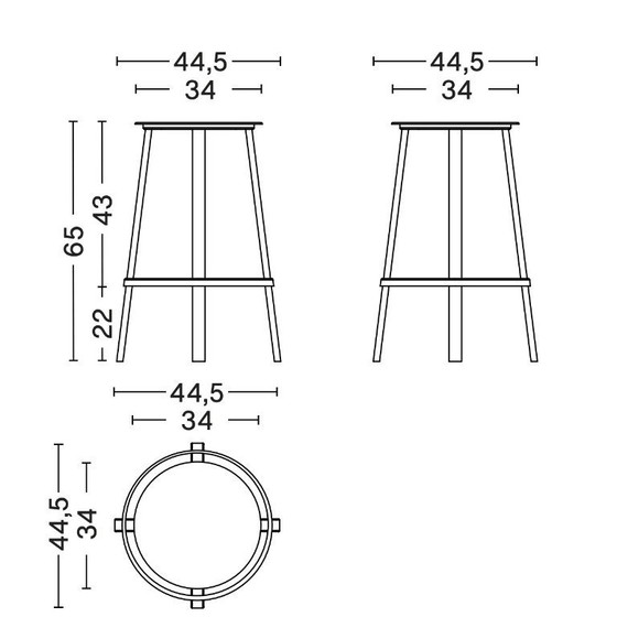 Hay Revolver Bar Stool Low. Red. Bar stool. New in box. – Barstools, Metal (photo 4 of 5)