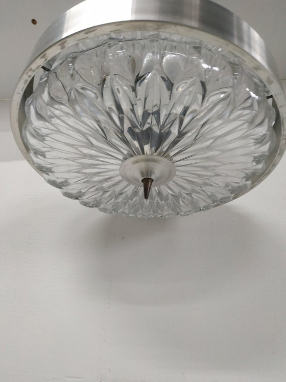 Image 1 of Lampada ad anello vintage anni '60 in stile scandinavo (UFO) con paralumi in cristallo