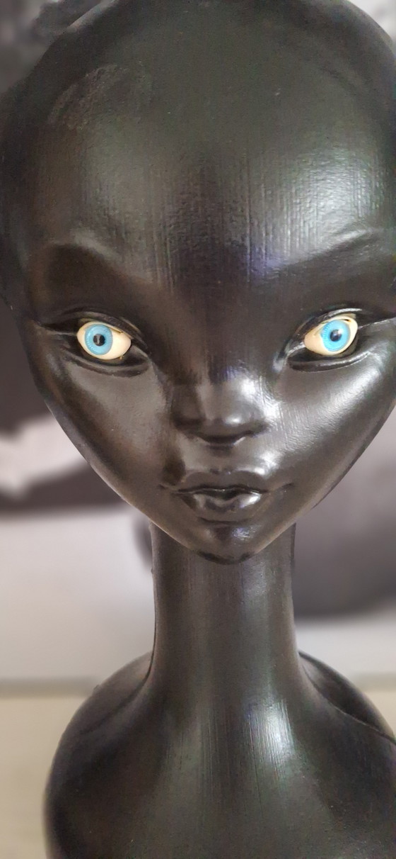 Image 1 of Testa di manichino vintage con occhi di vetro