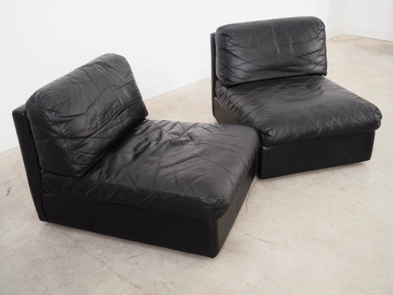 Image 1 of Canapé modulaire en cuir, design italien, années 1970, fabriqué en Italie