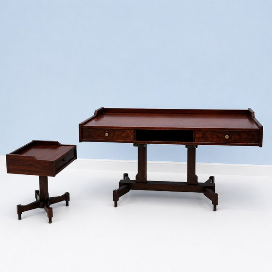 Image 1 of Escritorio de palisandro diseñado por Claudio Salocchi para Sormani, Italia, 1970.