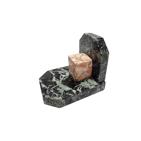 Image 1 of Französische Art-Deco-Buchstützen aus Marmor, 1930er Jahre