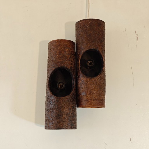 Lámpara de pared vintage de cerámica con diseño de corteza de árbol. – wandlampen, Ceramic (photo 2 of 5)