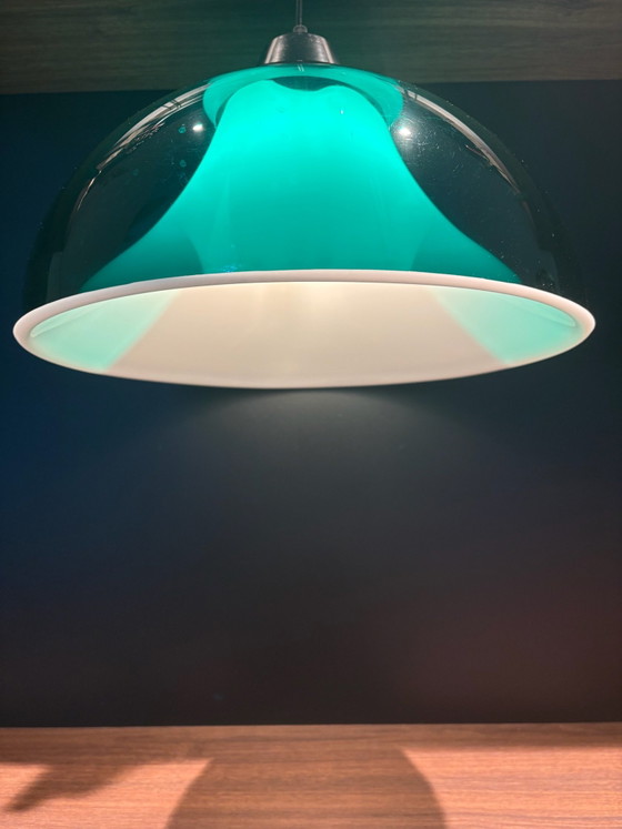 Massive lampe à suspension verte vintage – Plastique (photo 3 of 9)