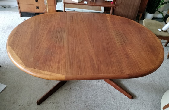 Image 1 of Vintage Danish teak extendable round dining table