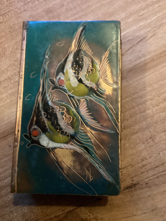 Image 1 of Emaille vintage Luciferhouders van Nelly Damsma uit 1960/1970