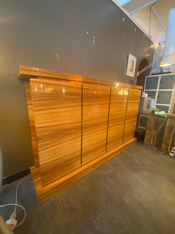 Image 1 of Unique wall unit in zebrano wood