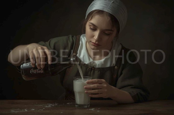 Image 1 of Foto stampata su plexiglass / Stile Vermeer / Edizione limitata / Decorazione murale / Vermeer / Street art / Pop art / Art deco