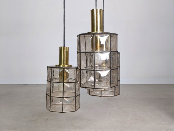 Image 1 of Glashütte Limburg Deckenleuchte Brutalistisch Lampe Glas Strahler