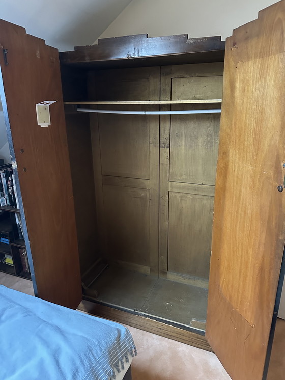 Image 1 of Originele houten art deco kledingkast