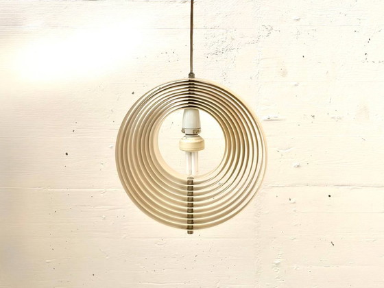 Image 1 of Lampada a sospensione vintage Moon di Verner Panton per Louis Poulsen, anni '60.