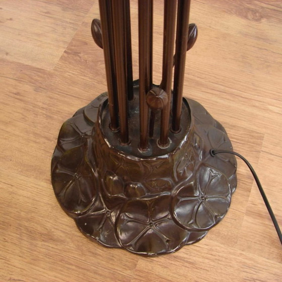 Image 1 of Large Art Nouveau Lily Floor Lamp in Tiffany Style | 10 Light Points | Paste Glass