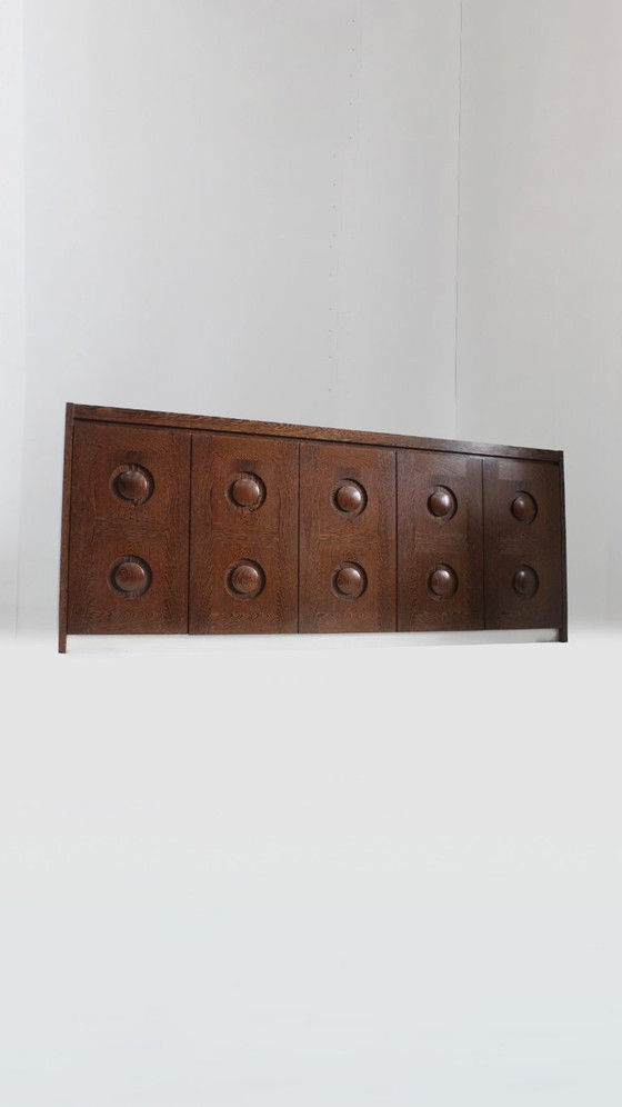 Vintage Brutalist Sideboard 1970s – Wood (photo 10 of 13)