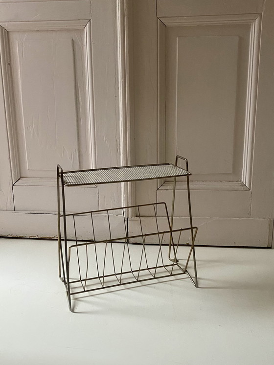 Image 1 of Vintage plantentafeltje,; tijdschriften rek ; Palestro jaren 60