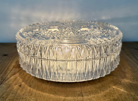 Vintage glazen wand- of plafondlamp uit de jaren 70. – Wandlampen, Glass, Metal (photo 9 of 16)