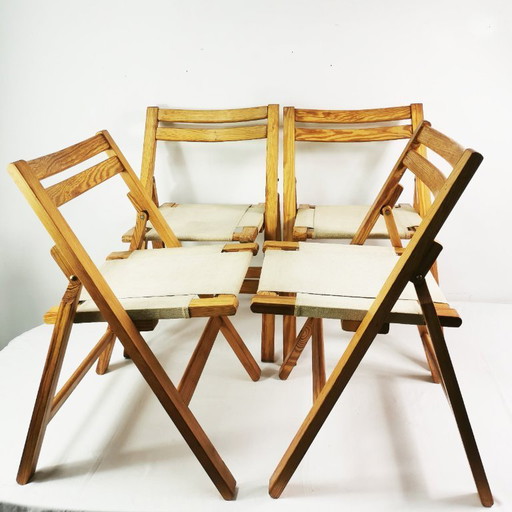 Set klapstoelen Bialskie Fabryki Mebli Biała Podlaska jaren 70
