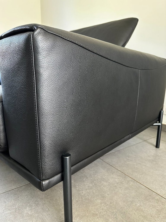 Image 1 of OLTA Spectra Sofa Set – Black Leather – Impeccable Condition